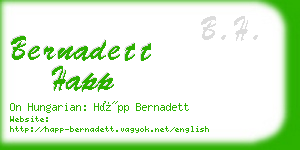 bernadett happ business card